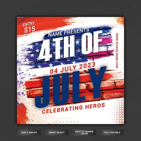 Premium Psd 4th Of July American Festival Social Media Post