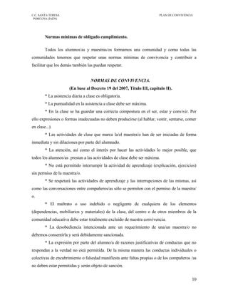 Plan De Convivenciac C Santa Teresa Pdf