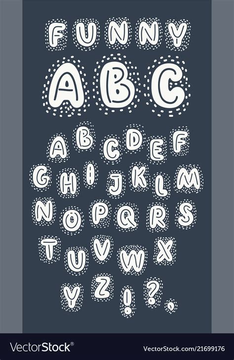 Handwritten English Abc Alphabet White Letters Vector Image