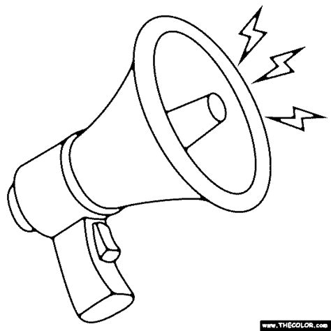 Megaphone Template Cheer Clipart Printable Cheerleading Coloring Horn