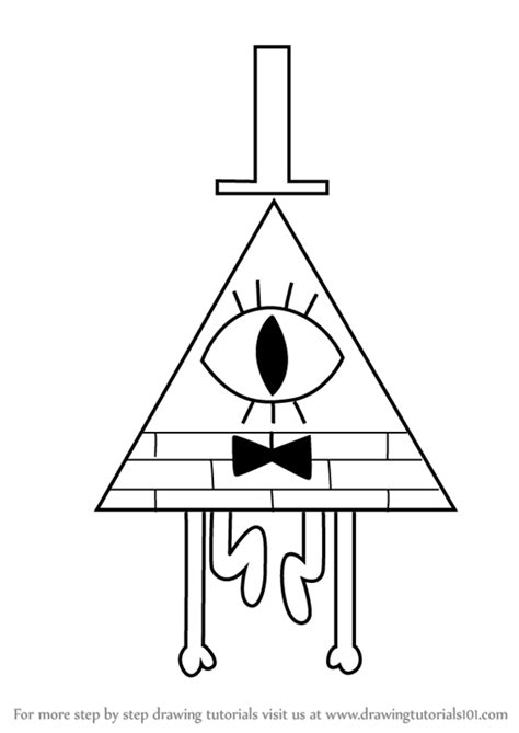 Learn How To Draw Bill Cipher From Gravity Falls Gravity Falls Step By Step Drawing Tutorials