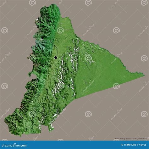 Provincia De Morona Santiago Ecuador Sobre Sólido Satélite Stock de