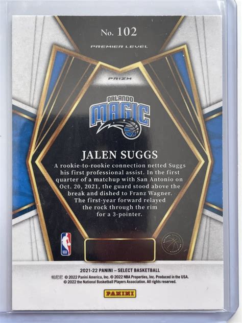 Yahoo オークション Jalen Suggs Panini Select Premier Level Blue