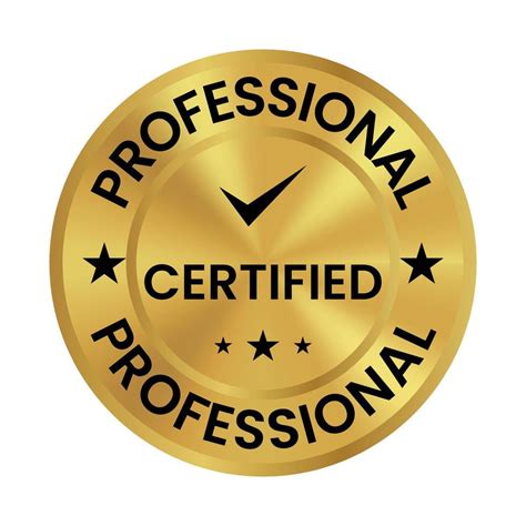 professional certified badge, seal, sticker, stamp, tag vector icon for ...