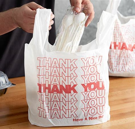 THANK YOU To Go Bags 22 X 12 X 6 1 2 White Plastic Shopping Bags 1 6