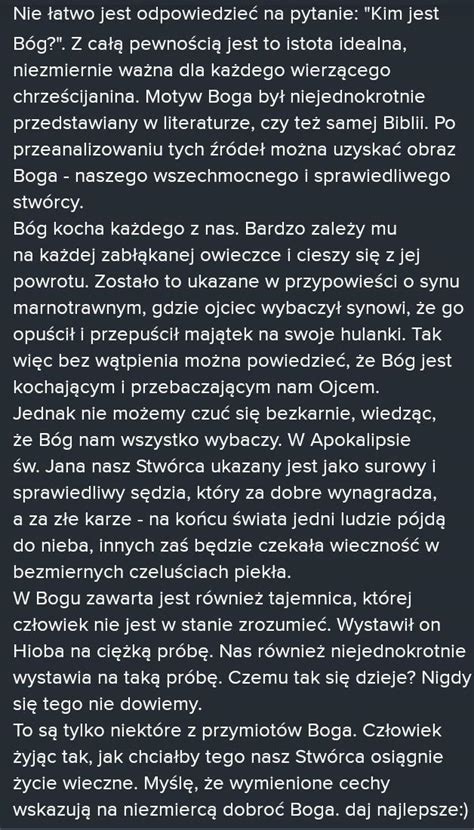 Napisz charakterystykę boga z cytatami szybkoooo Brainly pl