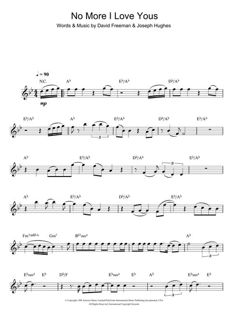 Annie Lennox "No More I Love Yous" Sheet Music | Download PDF Score 107040