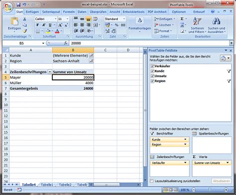 Pivot Tabelle Filtern Pivot Tabelle