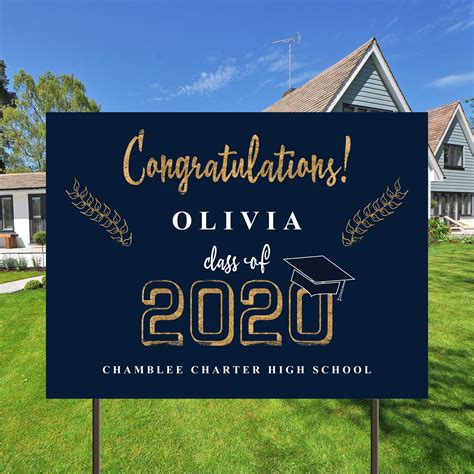 High School Graduation Senior Yard Signclass Of 2020 Lawn Etsy High School Graduation