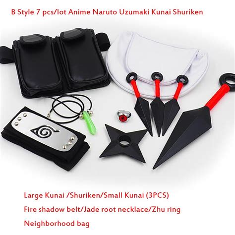 Naruto Uzumaki Anime Cosplay Accessory Set Kunai Shuriken Konoha ...