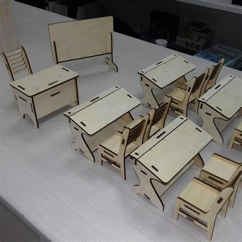 Miniature Classroom Furniture for Kids Laser Cut CDR File Free Download | Vecty