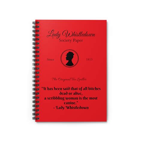 Bridgerton Lady Whistledown Scribbling Woman Manifestation Spiral Notebook Journal Ruled Line Etsy