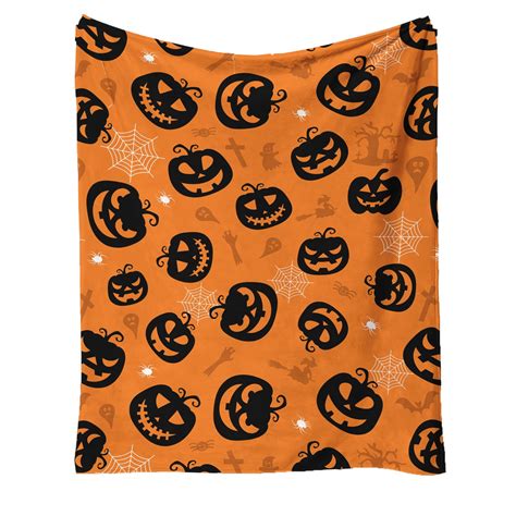 LSLJS Halloween Cute Pumpkin Blanket,Halloween Decorations Flannel