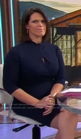 Wornontv Dana Jacobsons Navy Keyhole Dress On Cbs Saturday Morning