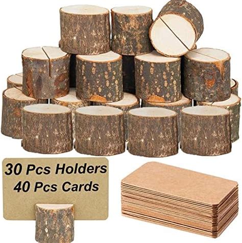 Amazon Pcs Rustic Wood Place Card Holders Circular Table