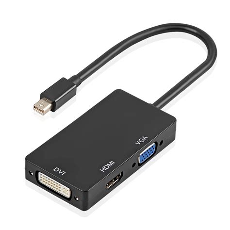 Easyidea Thunderbolt Dp To Hdmi Dvi Vga Adapter Cable 3 In 1 1080p Mini Display Port Converter