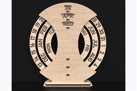 Laser Cut Perpetual Calendar Svg Files Graphic By ThemeXDigital