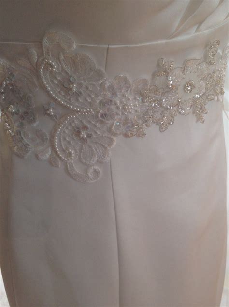 An Ivory Lace Bridal Belt For Wedding Dress With Pearls Etsy Uk