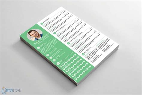 Green Modern Resume Template Download For Word