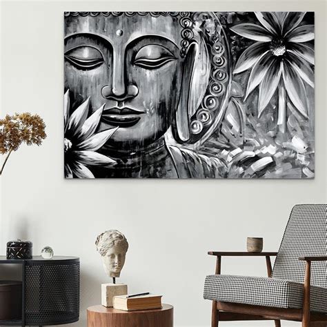 Black and White Buddha Painting| Discount Decoration – Montableaudeco