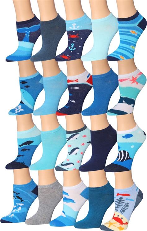 Tipi Toe Womens 20 Pairs Colorful Patterned Low Cutno Show Socks Shopstyle