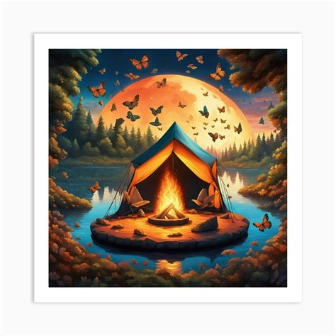 Campfire In The Moonlight Art Print By Bttrflywngs1969 Fy