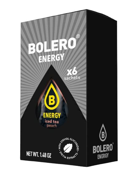 6 stk Æske ENERGY Iced Tea Peach Bolero Energy Bolerosaft dk