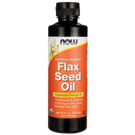 Now Foods Certified Organic Flax Seed Oil Fl Oz Ml Liquid