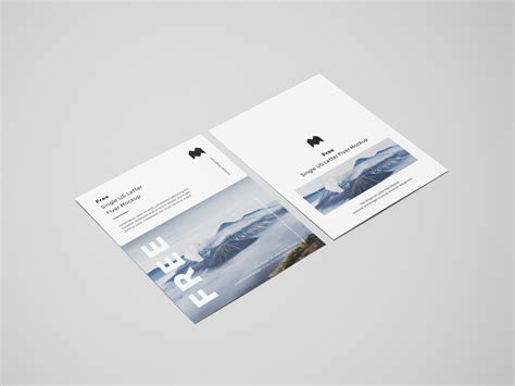 Free single US letter flyer mockup - Mockups Design