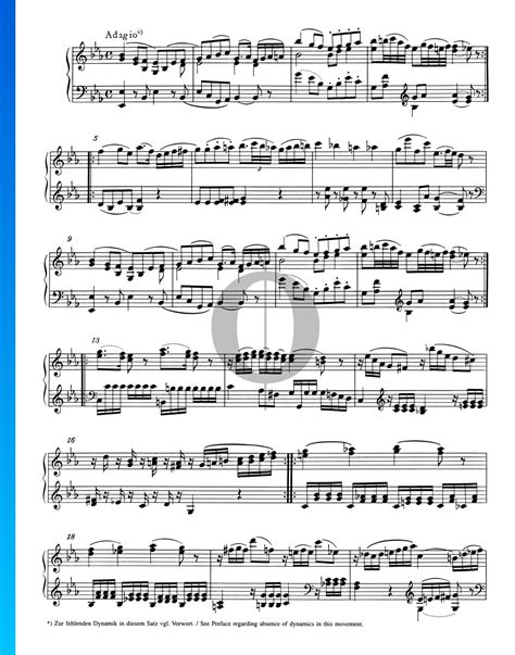 Piano Sonata No 17 B Flat Major Kv 570 2 Adagio Wolfgang Amadeus Mozart Piano Sheet Music