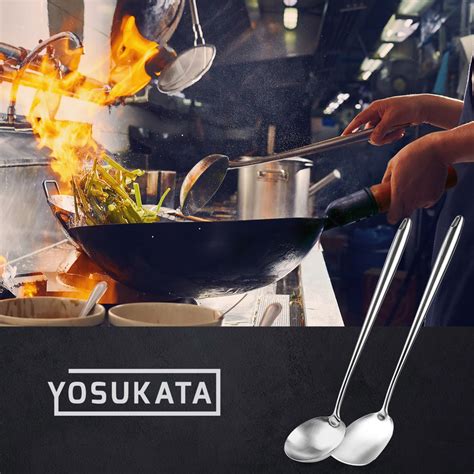 17 Inch Stainless Steel Wok Spatula Ladle Set Yosukata