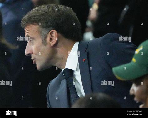 President Emmanuel Macron During The World Cup Quarter Final