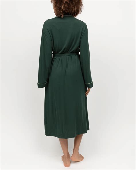 Forrest Jersey Long Dressing Gown Green TKD Lingerie