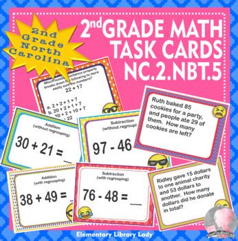 North Carolina Math Nc Nbt Nd Grade Task Cards Add And Subtract