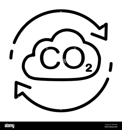 Co Line Icon Witn Arrows In Flat Style Carbon Dioxide Emissions