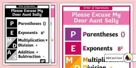 Order Of Operations Pemdas Poster Twinkl