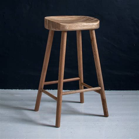 Weathered Oak Bar Stool By Eastburn Oak Bar Stools Bar Stools Oak Stool