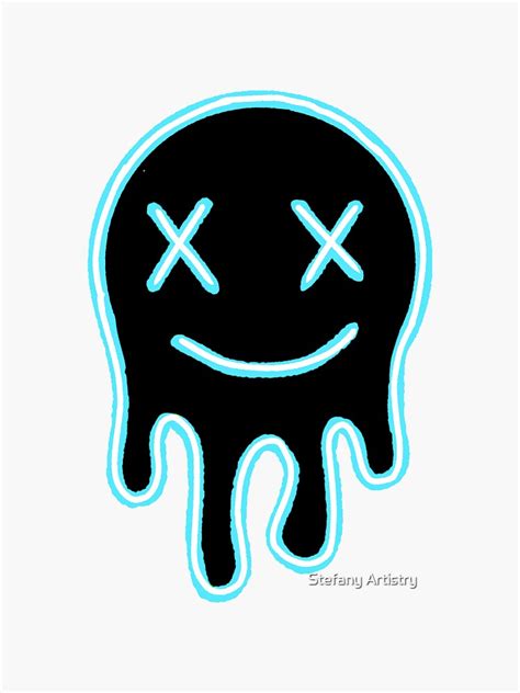 Neon Smiley Face Sticker Sticker By Pity Redbubble