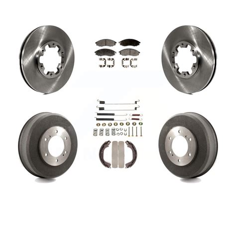 Front Rear Disc Brake Rotor Semi Metallic Pad Drum Kit Pc For