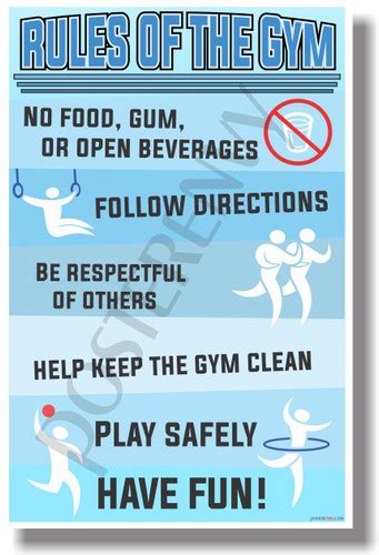 Rules Of The Gym New Classroom Motivational Poster Cm1054