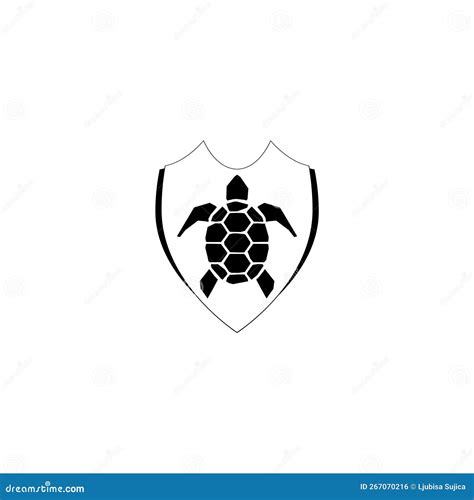 Icono Del Escudo Del Logotipo De La Tortuga Aislado En El Fondo Blanco