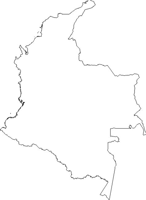 Blank Outline Map of Colombia