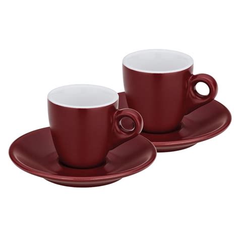 Filiżanki do espresso ze spodkami 2 szt ceramika 0 05 l śred 12 x