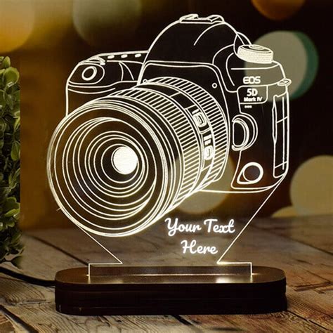 Buy Camera Design Customized Acrylic Table Frame Lamp With Color