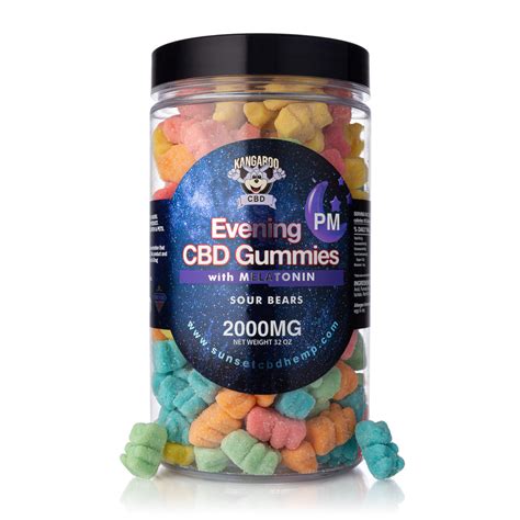 Cbd Pm Sour Gummy Bears Plus Melatonin 500mg To 5000mg Kangaroo