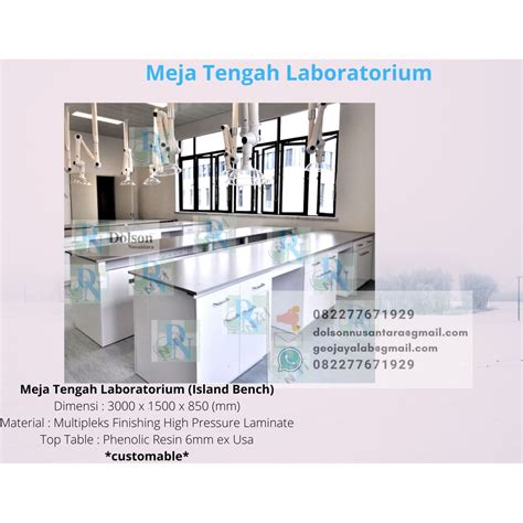 Jual Lab Furniture Island Bench Meja Tengah Laboratorium Farmasi PCR