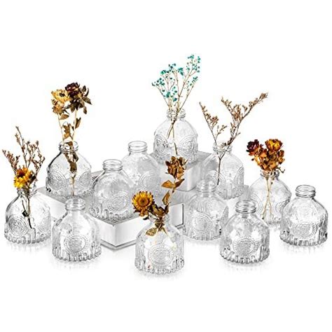 Small Vases For Table Decoration Hewory 12 Pcs Mini Bud Vase For