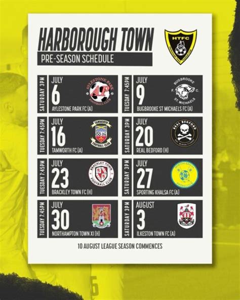 Pre-Season Fixtures Are Announced | Harborough Town Football Club