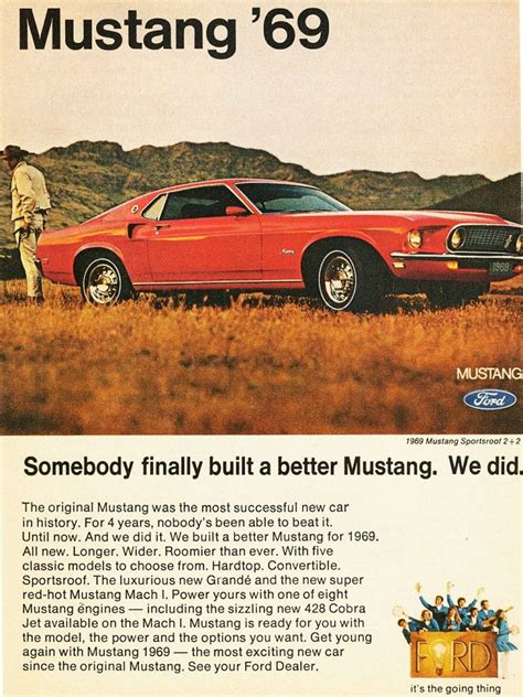 1969 Ford Mustang Ad Vintage Cars Collection