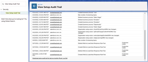 Setup Audit Trail In Salesforce Audit Trail Salesforces Astrea It